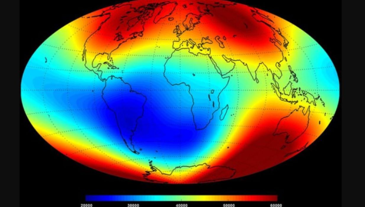 Mapa de la Anomalía Magnética del Atlántico Sur