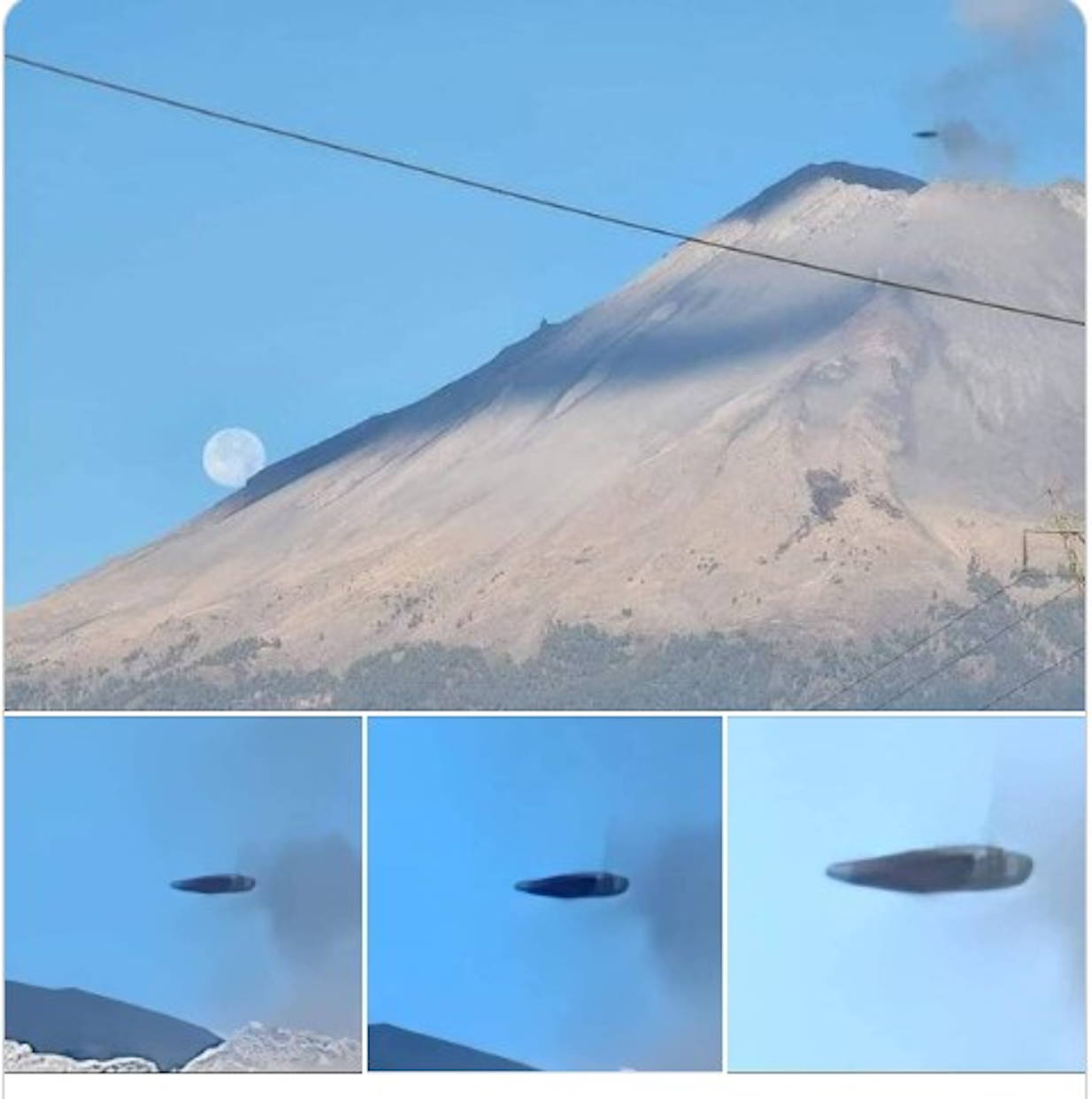 OVNI entrando en el volcán Popocatépetl